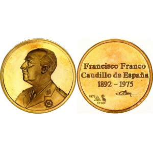 Spain Gold Medal Francisco Franco Caudillo de Espana 1892 - 1975 1976