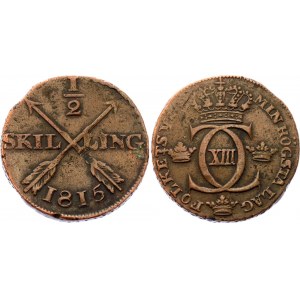 Sweden 1/2 Skilling 1815