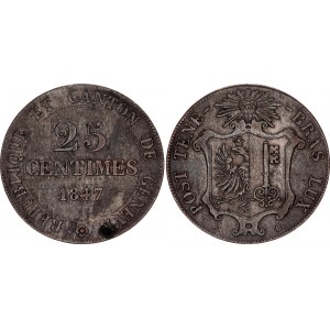 Switzerland Geneva 25 Centimes 1847 AB
