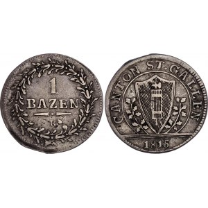 Switzerland St. Gallen 1 Batzen 1815 K
