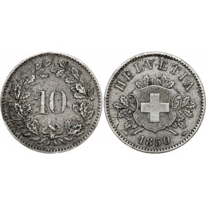 Switzerland 10 Rappen 1850 BB