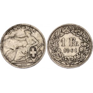 Switzerland 1 Franc 1861 B