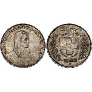 Switzerland 5 Francs 1922 B