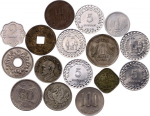 Asia Lot of 16 Coins 1890 - 1986