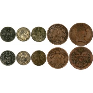 Austria Lot of 5 Coins 1717 - 1872