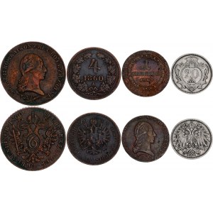 Austria Lot of 4 Coins 1800 -1892