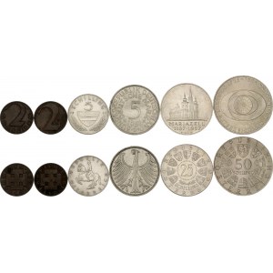 Austria Lot of 6 Coins 1924 -1974