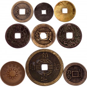China Lot of 9 Coins 18 - 20th Century