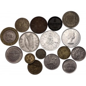 World Lot of 16 Coins 1851 -2002