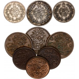 Egypt Lot of 9 Coins 1874 AH 1293