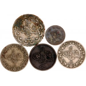Egypt Lot of 5 Coins 1876 AH 1293