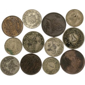 Egypt Lot of 12 Coins 1910 AH 1327