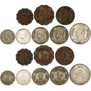Egypt Lot of 8 Coins 1937 - 1942 AH 1356 - 1361 All Different