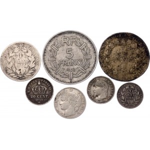 France Lot of 7 Coins 1792 - 1948