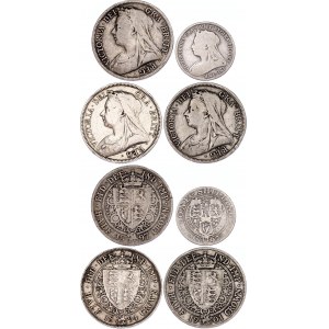 Great Britain Lot of 4 Coins 1894 - 1901