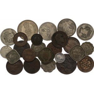 India Lot of 24 Coins 1800 -1980