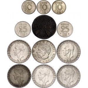 Sweden Lot of 12 Coins 1807 -1964