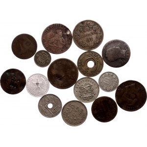 World Lot of 15 Coins 1823 - 1969