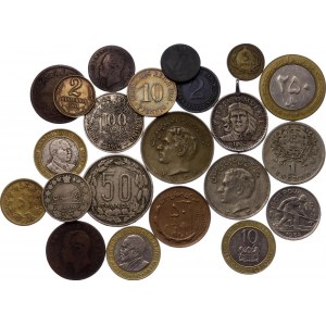 World Lot of 22 Coins 1861 - 2005