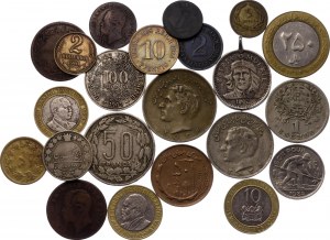 World Lot of 22 Coins 1861 - 2005