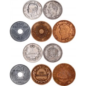 World Lot of 5 Coins 1875 - 1960