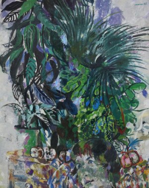 Juliusz JONIAK (1925-2021), Ogrodniczka (Portret z roślinami), 1985