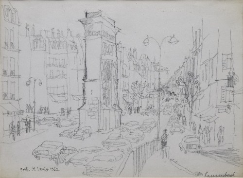 Jan SZANCENBACH (1928-1998), Porte Saint Denis w Paryżu, 1962