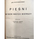 Kochanowski Jan - Lieder und eine Auswahl von Gedichten - Krakau 1927