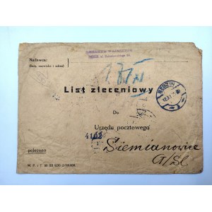 Umschlag - Auftragsbrief - Stempel Bedzin
