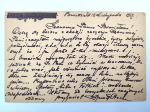 Karta pocztowa - stempel Warszawskiej Cenzury - [1917]