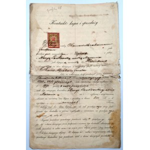 Kúpno-predajná zmluva - Galícia - Kozovo, Helenkovo - Kresy [Ukrajina] 1913