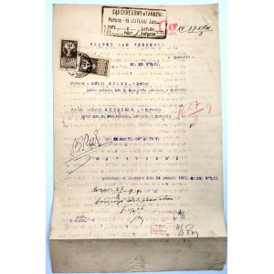 Dopis soudu - odpověď na stížnost - nákup kolejnic - Tarnow 1922