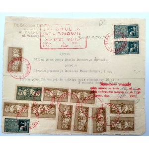 Attorney Salomon Goldberg - Tarnow stamp, court writ - 1923