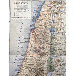 Map of Palestine - card from Meyers' lexicon - circa 1904.