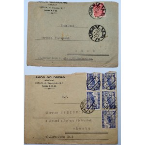 Briefumschläge Jakób Goldberg Advokat Lublin - Briefmarken Lublin 1921