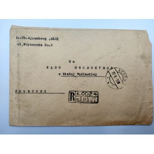 Envelope - Registered to the municipal court - Stamps Biala Podlaska, Lodz - 1935