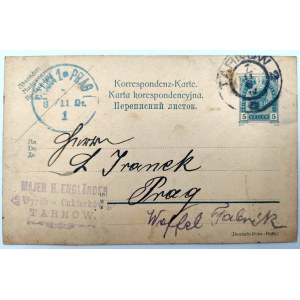 Pocztówka - pieczęć Wyrób Cukierków Tarnów stempel 1906 rok