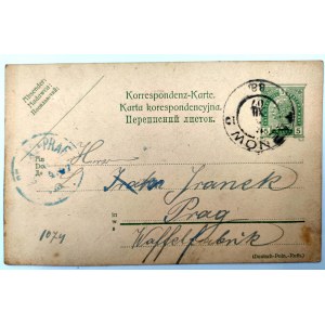 Postkarte - Waffel Fabrik Prag - Briefmarke Tarnów 1907