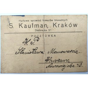 Postcard - Kaufman Krakow - wholesaler of mud goods