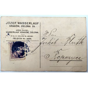 Pocztówka - Józef Wesserlauf Kraków do Jakób Blut Ropczyce - 1925 rok