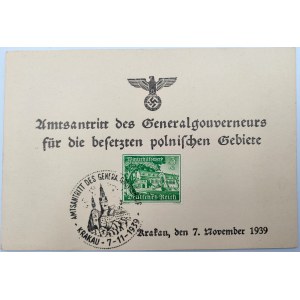 Karta - Generalne Gubernatorstwo dla okupownaych ziem Polski - Kraków 1939