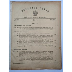Sbírka zákonů Polské republiky - Výtah z izraelitských obcí v Polsku - 1927