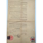 Dokument ślubu - miasto Świecie (niem. Schwetz) - 1938 rok Rzeczpospolita Polska Województwo Pomorskie