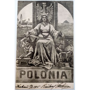 Pocztówka patriotyczna - POLONIA - 1915 rok [ stempel feldpost]