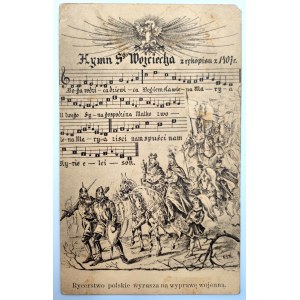 Postkarte - Hymne des Heiligen Adalbert - Polnische Ritterschaft bricht zu einem Kriegszug auf