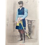 Pohlednice - Šlechtic s puškou - ručně kolorovaná - Známka Lvov 1901