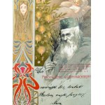 Umělecká pohlednice - Secese - Veselé Vánoce