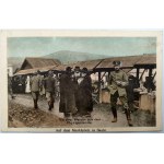 Postcard - Borderlands - Skole - Three wise men on the market square in Skole - 1916