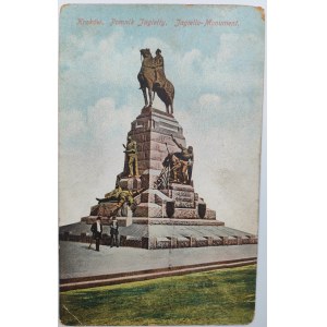 Postkarte - Kraków. Denkmal für Jagiełło - Kraków 1915 [ Militärzensurstempel ].