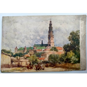Pohlednice - Częstochowa - Celkový pohled na Jasnou Horu - Známka Jasná Hora 1938
